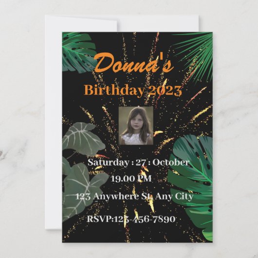 Birthday party Invitation Kaart (Voorkant)