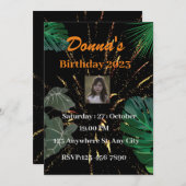 Birthday party Invitation Kaart (Voorkant / Achterkant)