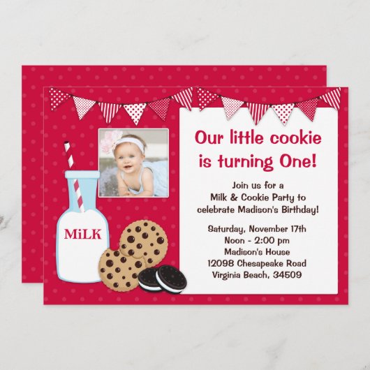 Birthday Party Invitation Kaart (Voorkant / Achterkant)