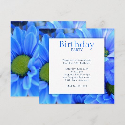 Birthday Party Invitation Kaart (Voorkant / Achterkant)