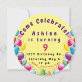 Birthday Party Invitation Kaart (Achterkant)