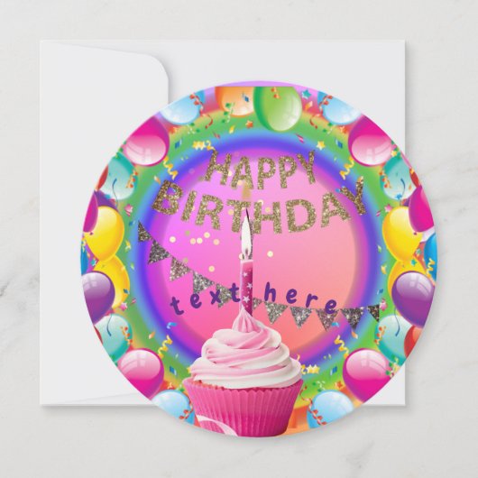 Birthday Party Invitation Kaart (Voorkant)