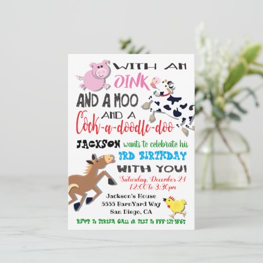 Birthday Party Invitation Kaart (Staand voorkant)