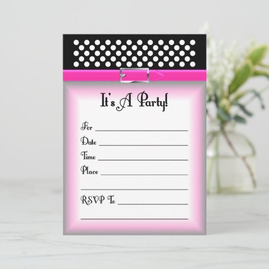 Birthday Party Invitation Kaart (Staand voorkant)