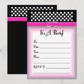 Birthday Party Invitation Kaart (Voorkant / Achterkant)