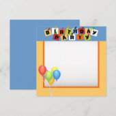 Birthday Party Invitation Kaart (Voorkant / Achterkant)