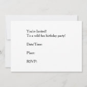 Birthday Party Invitation Kaart (Achterkant)