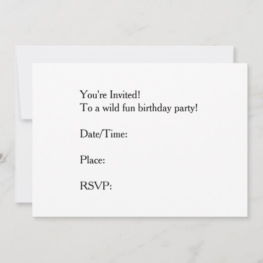 Birthday Party Invitation Kaart (Achterkant)