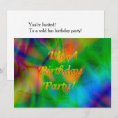 Birthday Party Invitation Kaart (Voorkant / Achterkant)