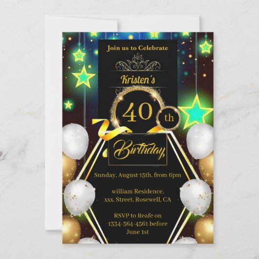 Birthday Party Invitation Kaart (Voorkant)
