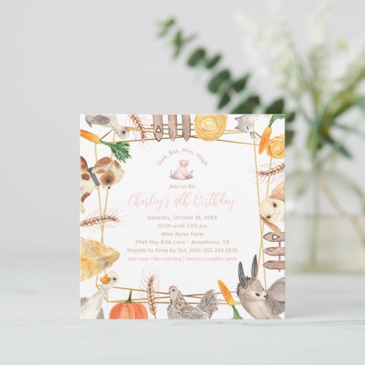 Birthday Party Invitation Kaart (Staand voorkant)