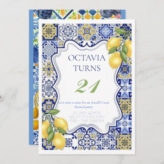 Birthday Party Invitation Kaart (Voorkant / Achterkant)