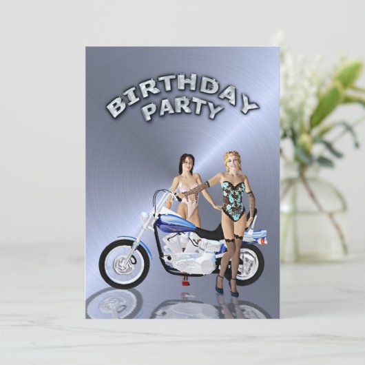 Birthday party Invitation Kaart (Staand voorkant)
