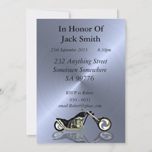 Birthday party Invitation Kaart (Achterkant)