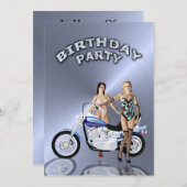 Birthday party Invitation Kaart (Voorkant / Achterkant)