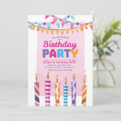 Birthday Party Invitation Kaart (Staand voorkant)