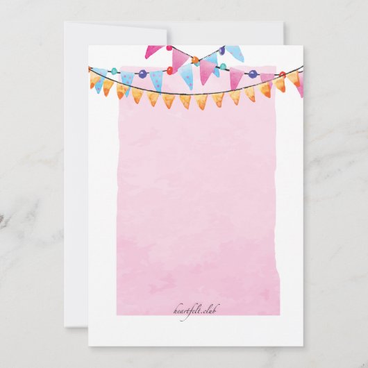 Birthday Party Invitation Kaart (Achterkant)