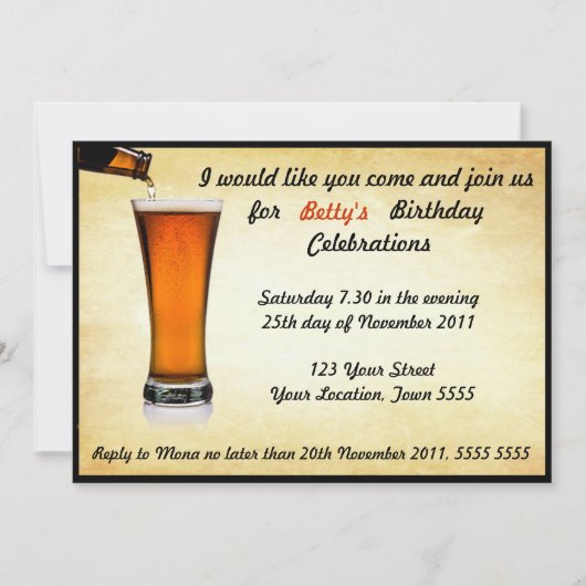 Birthday Party Invitation Kaart (Voorkant)