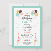 Birthday Party Invitation Kaart (Voorkant)