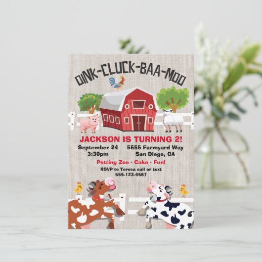 Birthday Party Invitation Kaart (Staand voorkant)