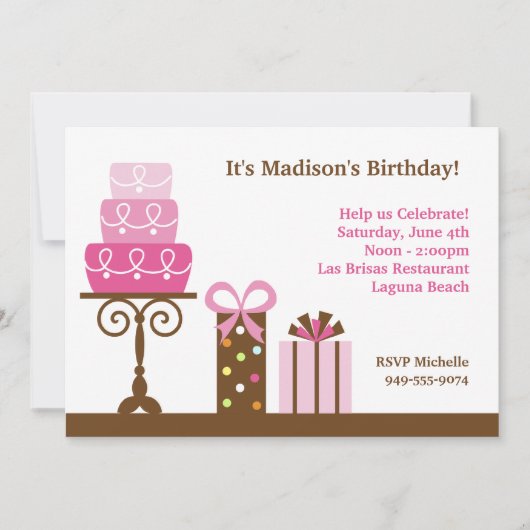 Birthday Party Invitation Kaart (Voorkant)