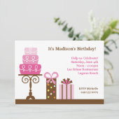 Birthday Party Invitation Kaart (Staand voorkant)