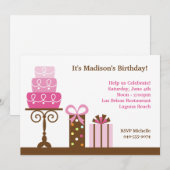 Birthday Party Invitation Kaart (Voorkant / Achterkant)