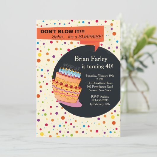 Birthday Party Invitation Kaart (Staand voorkant)