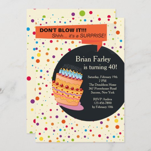 Birthday Party Invitation Kaart (Voorkant / Achterkant)