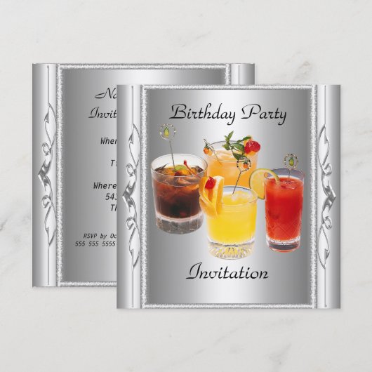 Birthday Party Invitation Kaart (Voorkant / Achterkant)