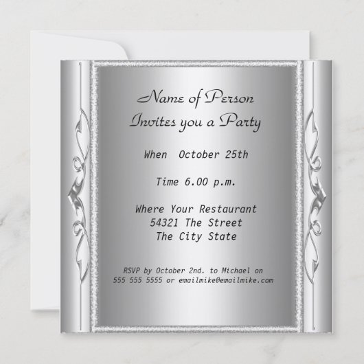 Birthday Party Invitation Kaart (Achterkant)