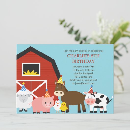 Birthday Party Invitation Kaart (Staand voorkant)