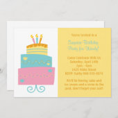 Birthday Party Invitation Kaart (Voorkant / Achterkant)