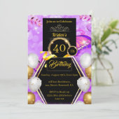 Birthday Party Invitation Kaart (Staand voorkant)