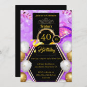 Birthday Party Invitation Kaart (Voorkant / Achterkant)