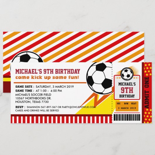 Birthday Party Invitation Kaart (Voorkant / Achterkant)