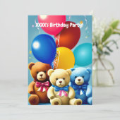 Birthday Party Invitation Kaart (Staand voorkant)