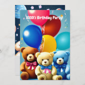 Birthday Party Invitation Kaart (Voorkant / Achterkant)