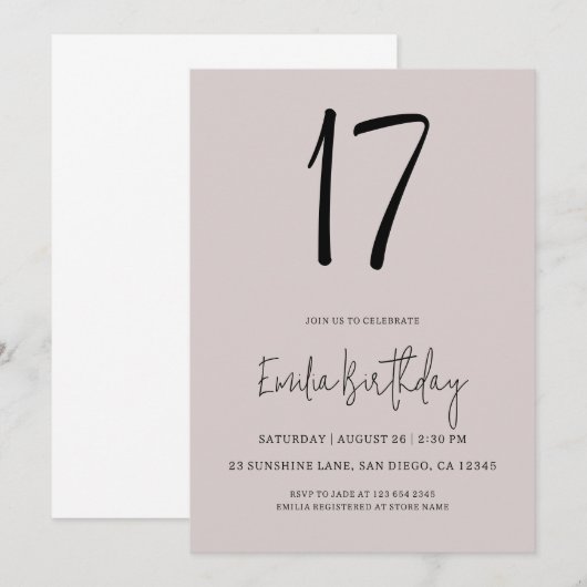 Birthday Party Invitation Kaart (Voorkant / Achterkant)