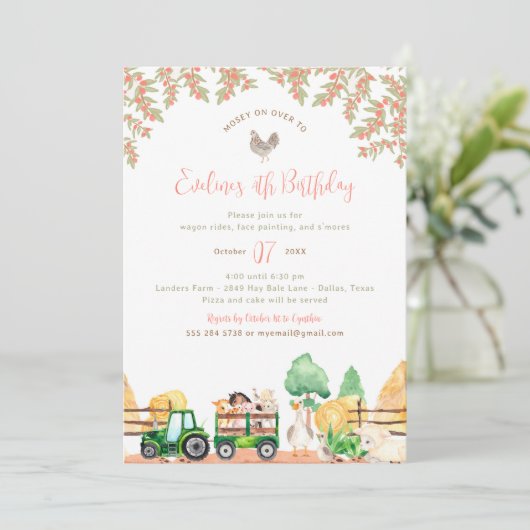 Birthday Party Invitation Kaart (Staand voorkant)