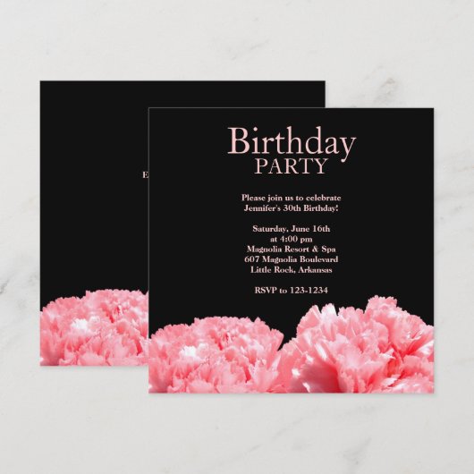 Birthday Party Invitation Kaart (Voorkant / Achterkant)