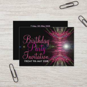 Birthday Party Invitation Kaart Visitekaartje