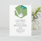 Birthday Party Invitation Minature Golf Ball Kaart (Staand voorkant)