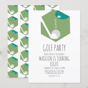 Birthday Party Invitation Minature Golf Ball Kaart