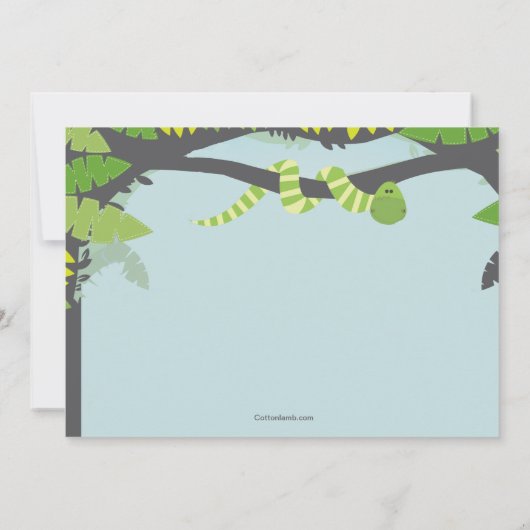 Birthday party Invitation oerwoud Zoo Animals Kaart (Achterkant)