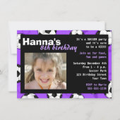 Birthday Party Invitation Paars Kaart (Voorkant)