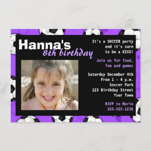 Birthday Party Invitation Paars Kaart