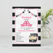 Birthday Party Invitation - Pink Kaart (Staand voorkant)