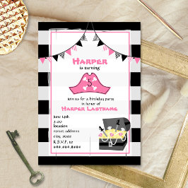 Birthday Party Invitation - Pink Kaart