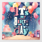 Birthday Party Invitation Raamsticker (Vel)